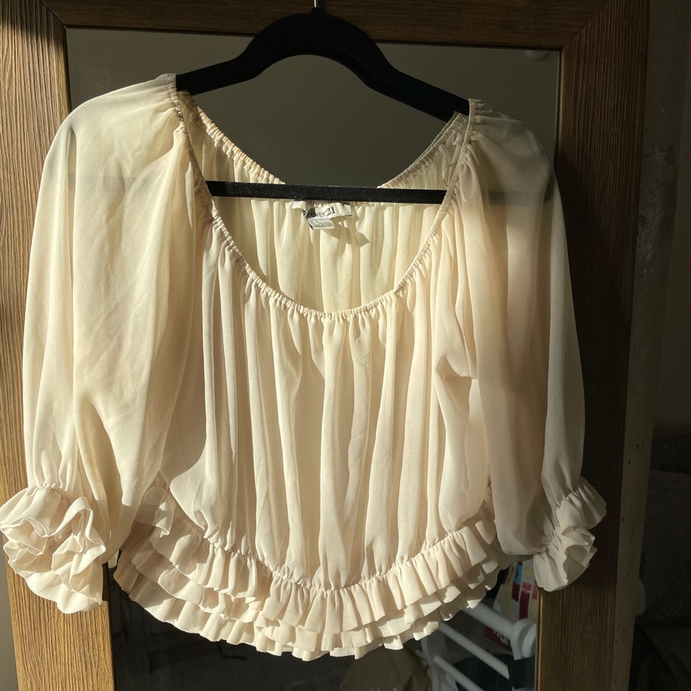 Off the shoulder sheer top